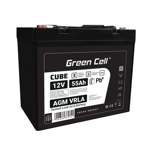 EAN 5904326375741 - Green Cell AGM12V55AH-J batería para sistema ups Sealed Lead Acid (VRLA) 12 V 55 Ah imagen 1