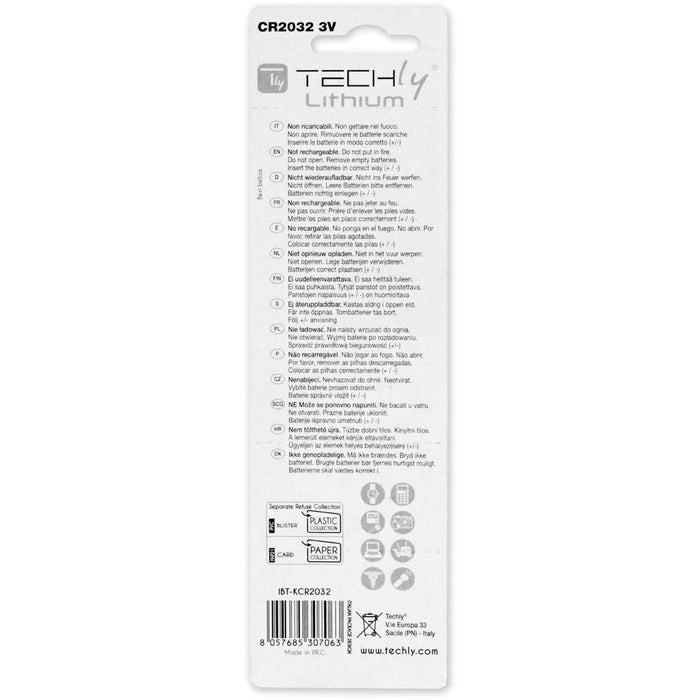 EAN 8057685307063 - Techly CR2032 Batería de un solo uso Litio imagen 2