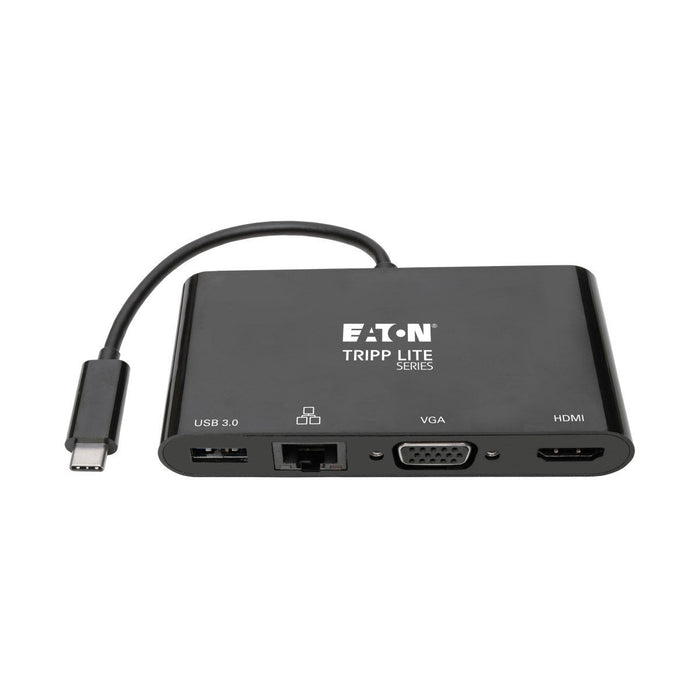 Eaton Tripp Lite Usb-C Multiport Adapter 4k Hdmi Vga Usb-A Gbe Hdcp Black
