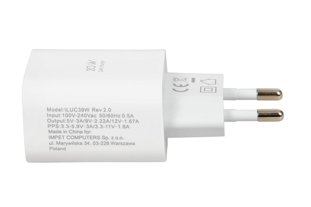Cargador De Pared Ibox C-39 Pd20w, Color Blanco