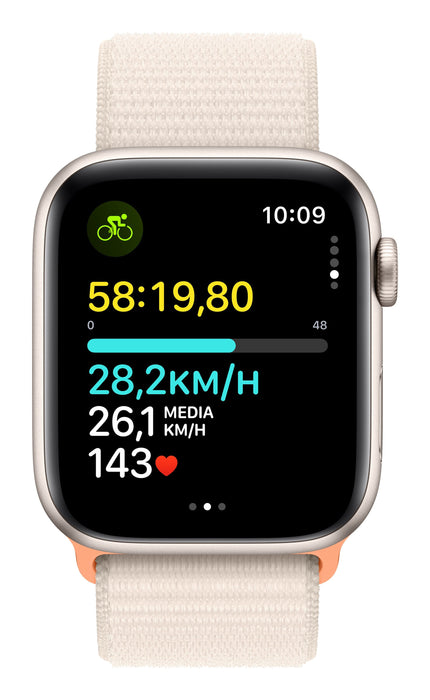 Apple Watch Se 2 Gen 2023 Gps 44mm Caja De Aluminio Blanco Estrella Correa Deportiva Loop Blanco Estrella