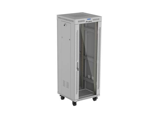 Lanberg Rack Cabinet 19" Free-Standing 32u 600x600 Flat Pack With Glass Door Lcd Grey V2