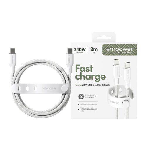 EAN 5715685027680 - PanzerGlass empower™ by ® Racing 240W USB-C to USB-C Cable | USB 2.0 | 2M | Silver White cable USB Blanco imagen 2