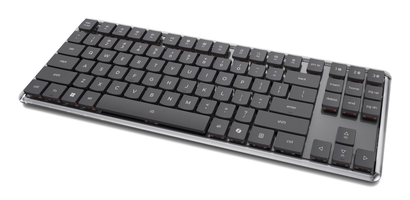 Lenovo 4y41v37355, Tenkeyless (80 - 87 %), Con Cable & Inalámbrico, Usb + Rf Wireless + Bluetooth, Optischer Schlüsselschalter, Led, Gris