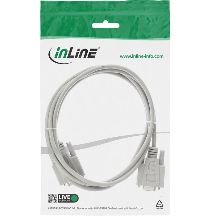 Cable Serie Inline Moldeado Db9 Macho A Hembra Gris 10m
