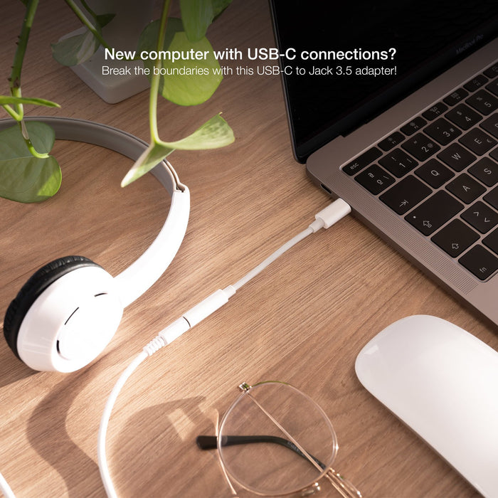 EAN 8433281013100 - Nanocable 10.24.1205-W cable de audio 0,11 m 3,5mm USB Tipo C imagen 4
