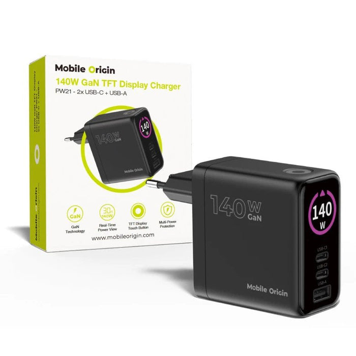 Mobile Origin 140w Gan Charger Pw21 2x Usb-C + 2x Usb-A