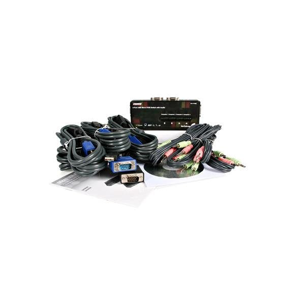 Startech Juego Conmutador Switch Kvm 4 Puertos Vid