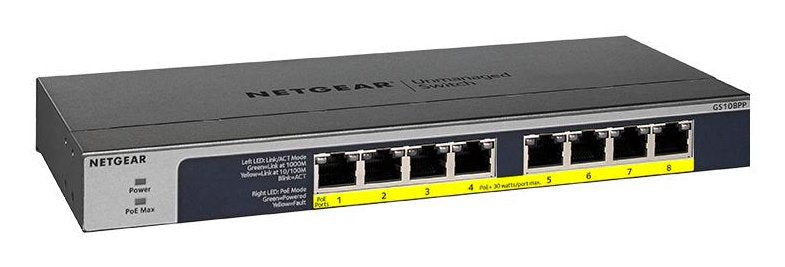Switch Netgear  8x Ge Gs108pp-100eus No Administrado Poe