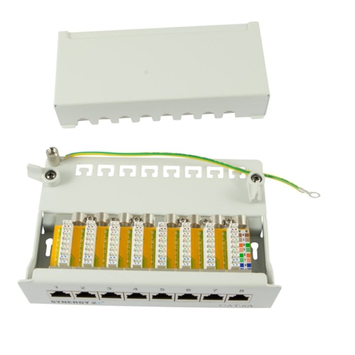 Patch Panel 8xtp, Cat6a, 500mhz, Aufputz , Lichtgris, Lsa, Synergy 21,