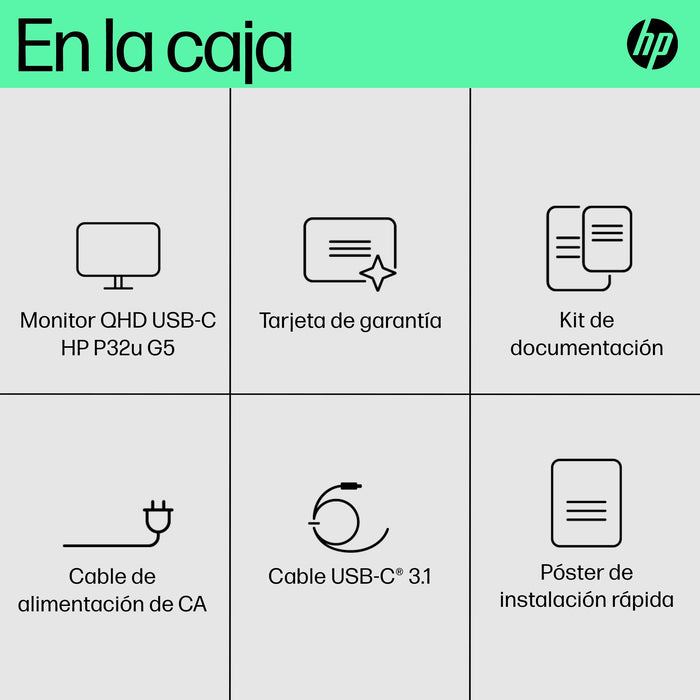 EAN 196548135516 - HP P32u G5 QHD USB-C Monitor pantalla para PC 80 cm (31.5") 2560 x 1440 Pixeles Quad HD LCD Negro imagen 12