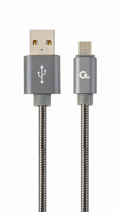 EAN 8716309106221 - Gembird CC-USB2S-AMMBM-1M-BG cable USB USB 2.0 Micro-USB B USB A 0,48 Gbit/s Gris, Metálico imagen 1