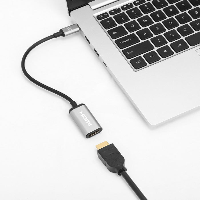 EAN 0766623153706 - Manhattan 153706 adaptador de cable de vídeo 0,15 m USB Tipo C HDMI tipo A (Estándar) Negro, Plata imagen 5