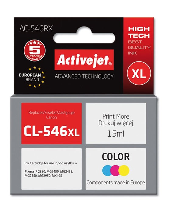 Tinta Activejet Ac-546rx (Reemplazo Canon Cl-546xl - Premium - 15 Ml - Color)