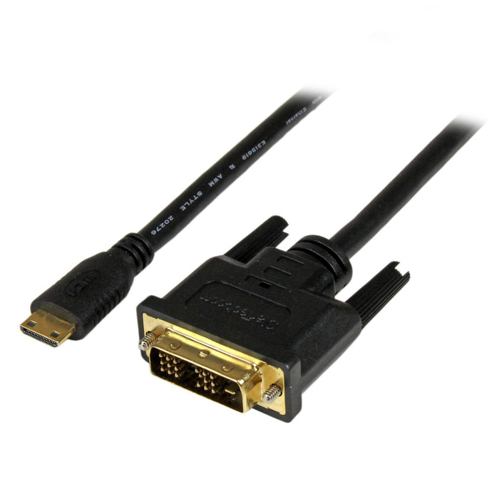 Startech.Com Adaptador Cable Conversor De 2m Mini Hdmi A Dvi-D Para Tablet Y Cámara Cable Adaptador Dvi-D Macho A 19 Pin Mini Hdmi Type C Macho 2 M Blindado Negro