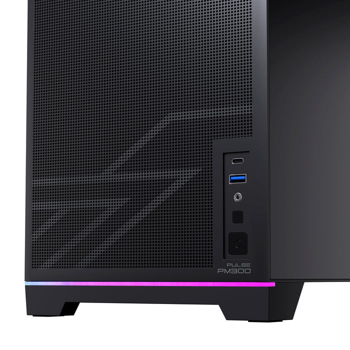 Caja Pc  Micro-Atx Semitorre Einarex Pm300 Core C-Templado Negra Excs-Pm-300c-B