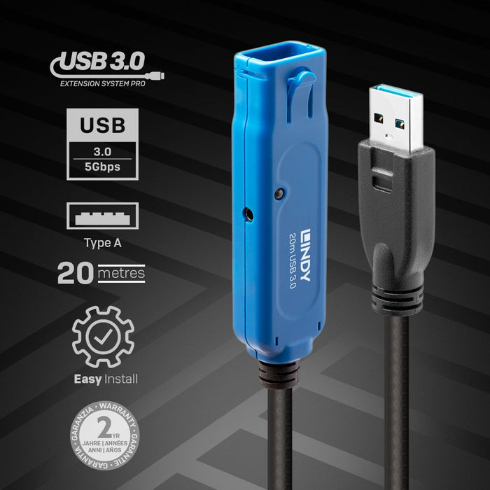 EAN 4002888433617 - Lindy 43361 cable USB USB 3.2 Gen 1 (3.1 Gen 1) 20 m USB A Negro imagen 2