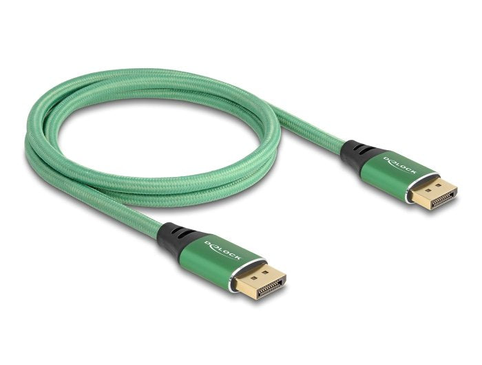 Delock 80629 Cable Displayport 16k 60 Hz 1 M Metal Verde