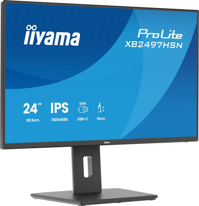 Monitor Led Iiyama Prolite Xb2497hsn-B1  24" (23.8" Visible) 1920 X 1080 Full Hd (1080p) @ 100 Hz Ips 350 Cd/M² 1500:1 1 Ms 2xhdmi 2xdisplayport Altavoces Mate Negro