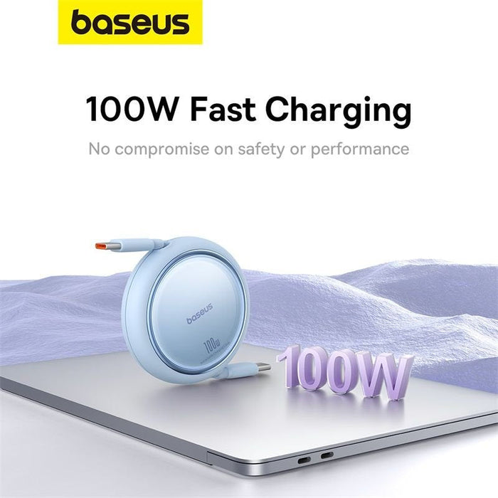 Baseus Cable Type-C - Type-C Free2draw Reatractable 480mb/S, 100w, 1m, Blue (P10364500311-00)