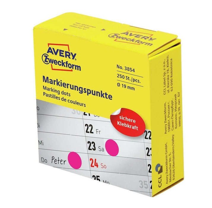 Avery Zweckform Klebepunkte Ø 19,0 Mm Magenta