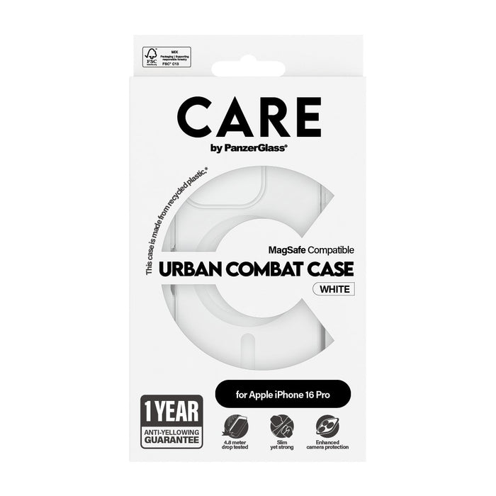 EAN 5715685004049 - PanzerGlass CARE™ by ® Urban Combat Case Transparent w. White MagSafe iPhone 16 Pro funda para teléfono m imagen 3