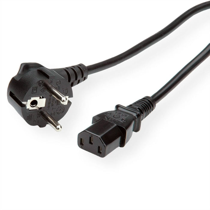 Roline Verde Netzcable, Gerade Iec-Buchse, Schwarz, 1,8 M