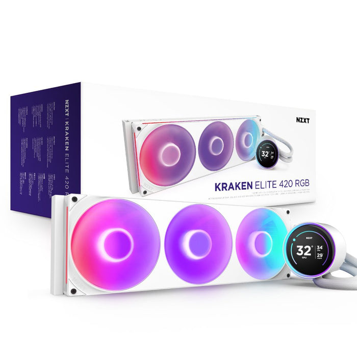 Refrigerador Liquido Cpu Nzxt Kraken Elite 420 Rgb V2 (Blanco)