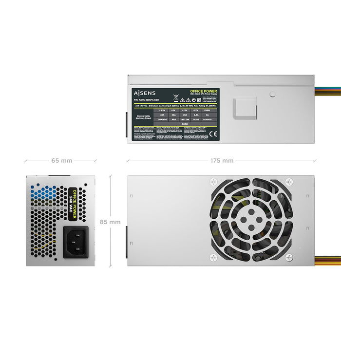 EAN 8435739904077 - AISENS ASPC-500TFX-SEO unidad de fuente de alimentación 20+4 pin ATX imagen 3