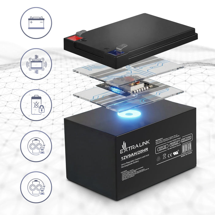 Extralink Akumulator Battery Accumulator Agm 12v 9ah Sealed Lead Acid (Vrla)