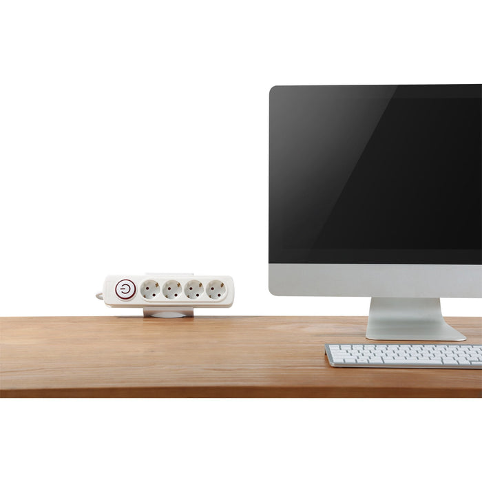 Abrazadera De Mesa Inline Para Regleta De Enchufes, Blanca