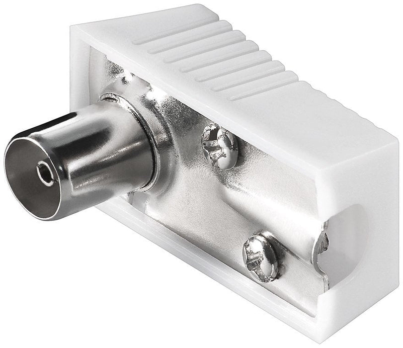 Coax Angle Jack (Plastic) With Screw Fixing - For Connection