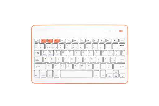 EAN 8420738193676 - SilverHT 111936740199 teclado para móvil Español Bluetooth Durazno, Blanco imagen 1