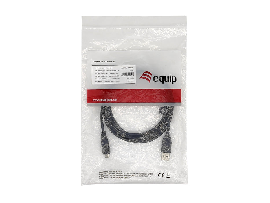 Equip Cable Usb-C2.0->A 3a M M 0.30m Negro