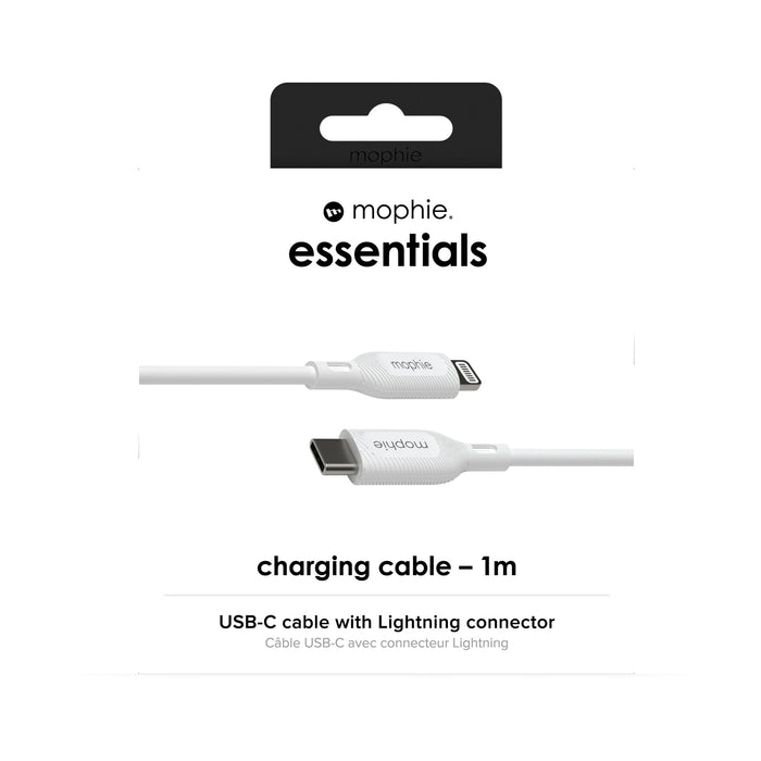 EAN 0840056185746 - mophie essentials Lightning to USB-C | charging cable (1M) Blanco imagen 6