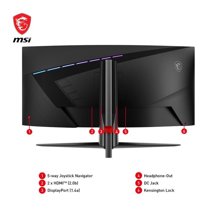 EAN 4711377140805 - MSI MAG 345CQRDE pantalla para PC 86,4 cm (34") 3440 x 1440 Pixeles UltraWide Dual Quad HD Negro imagen 6