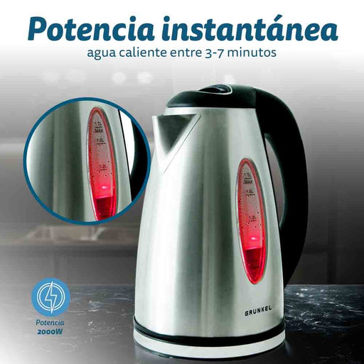 EAN 8426156013114 - Grunkel HV-16GX tetera eléctrica 1,7 L 2200 W Acero inoxidable imagen 2
