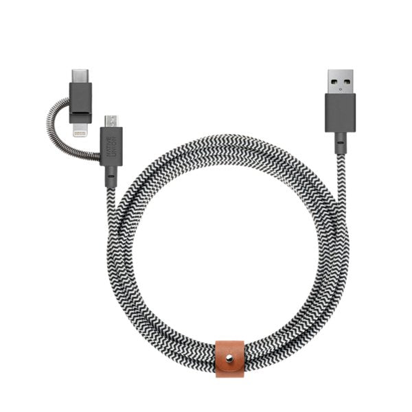 EAN 4895200436362 - Native Union Belt cable USB USB 2.0 2 m USB A USB C/Micro-USB B/Lightning Negro, Blanco imagen 1