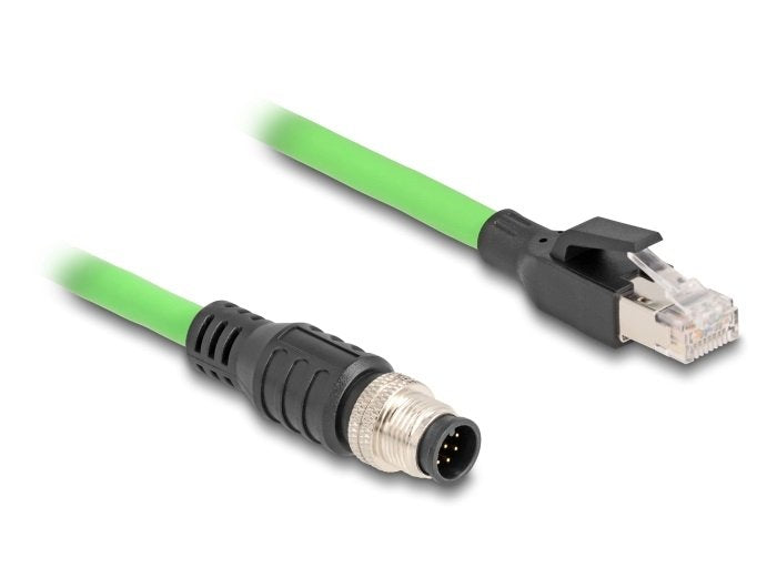 Delock 80422 Cable M12 Codificado A 8 Pin Macho A Rj45 Macho Pur (Tpu) 2 M