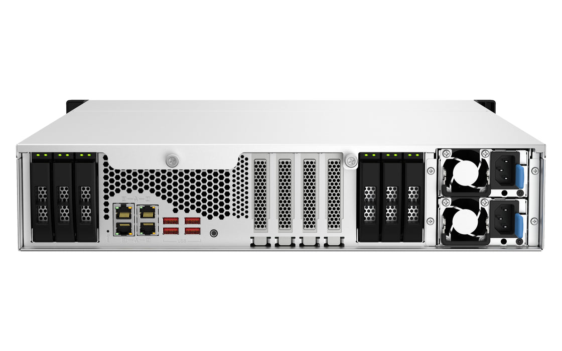 EAN 4711103082249 - QNAP TS-h1887XU-RP NAS Bastidor (2U) Intel Xeon E E-2334 16 GB DDR4 0 TB QuTS hero Negro, Blanco imagen 6