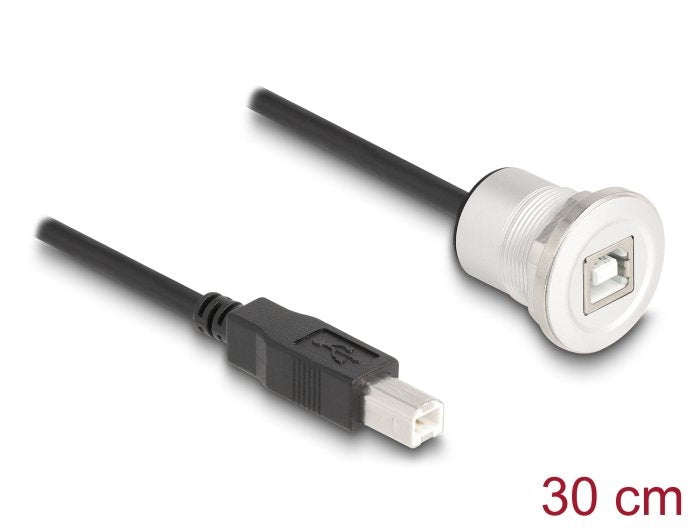 Delock Usb2.0 Typ-B Einbaubuchse Mit Cablep. St. Alu.30cm