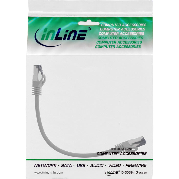 Cable De Red Inline S/Ftp Pimf Cat.8.1 Libre De Halógenos 2000mhz Gris 0,3m