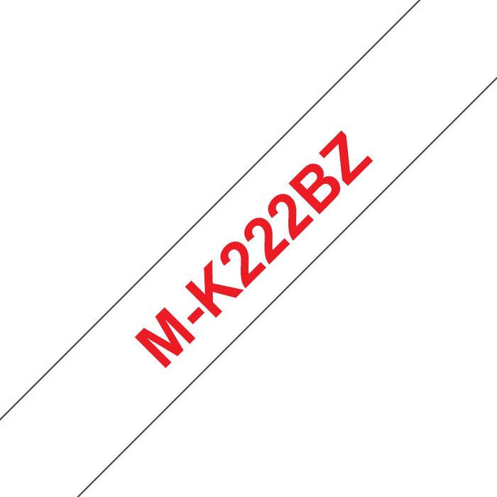 EAN 4977766624893 - Brother M-K222BZ cinta para impresora de etiquetas Rojo sobre blanco imagen 1