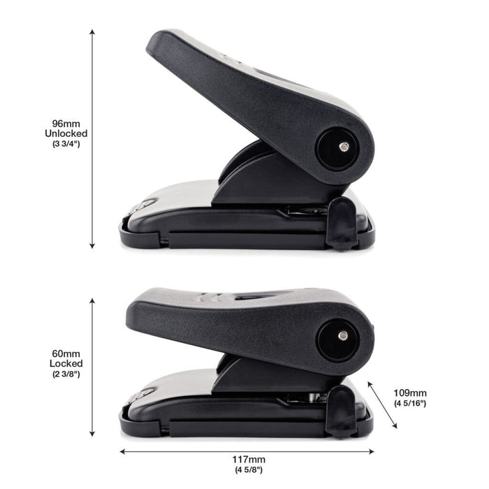 Rapesco 827-P 2 Hole Punch Metal 30 Sheet Black - Pf827pb2