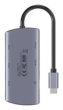 Unitek D1113cgy01 Hub De Interfaz 2 X Usb 3.2 Gen 2 (3.1 Gen 2) Type-C 1000 Mbit/S Gris