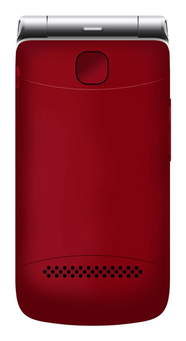 Beafon Sl605 Lte, 4g, Plateado Line, Móvil Plegable Con Teclas Grandes, Rojo-Plateado