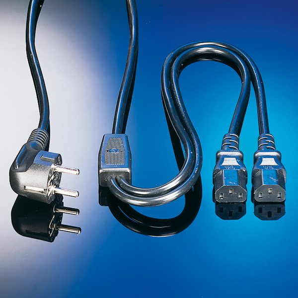 Value Y-Netzanschlusscable Schwarz 2m