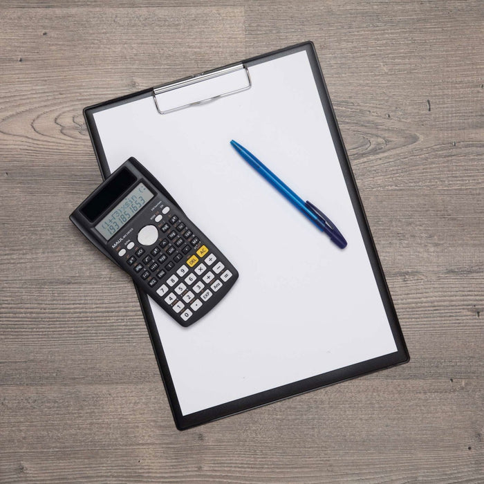 Maul Msc 240 Eco Calculadora De Escritorio Solar, Calculadora Científica Con Pantalla De Dos Líneas, 80% Plástico Reciclado, Negro, 16,1 X 8,5 X 2,1 Cm Para Oficina, Taller, Escuela