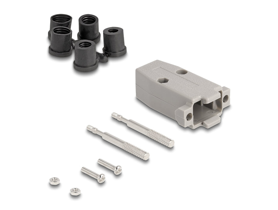 Delock 67030 Carcasa D-Sub De Plástico Para 9 Clavijas Macho / Hembra Con Juntas De Goma