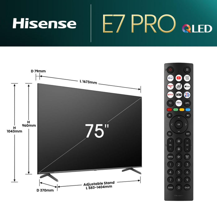 EAN 6942351402932 - Hisense 75E7NQ PRO 190,5 cm (75") 4K Ultra HD Smart TV Wifi Gris 600 cd / m² imagen 2